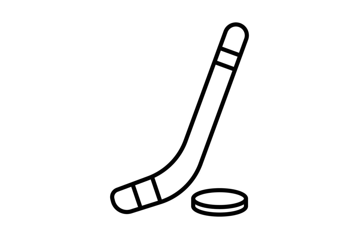 hockey ikon illustration. ikon relaterad till sport. översikt ikon stil. enkel vektor design redigerbar