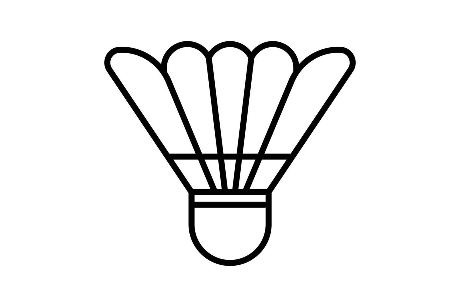 Federball Symbol Illustration. Symbol verbunden zu Badminton, Sport. Gliederung Symbol Stil. einfach Vektor Design editierbar