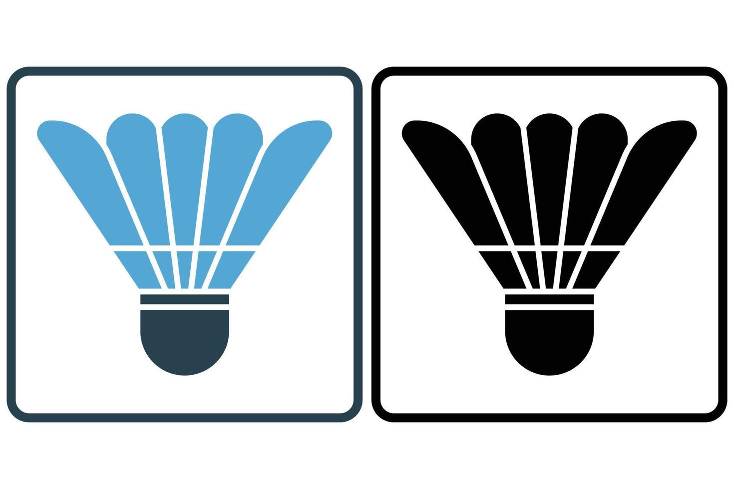 Federball Symbol Illustration. Symbol verbunden zu Badminton, Sport. solide Symbol Stil. einfach Vektor Design editierbar