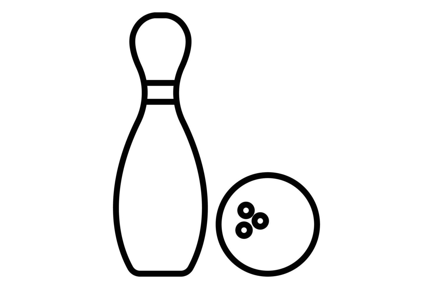 bowling ikon illustration. ikon relaterad till sport. översikt ikon stil. enkel vektor design redigerbar