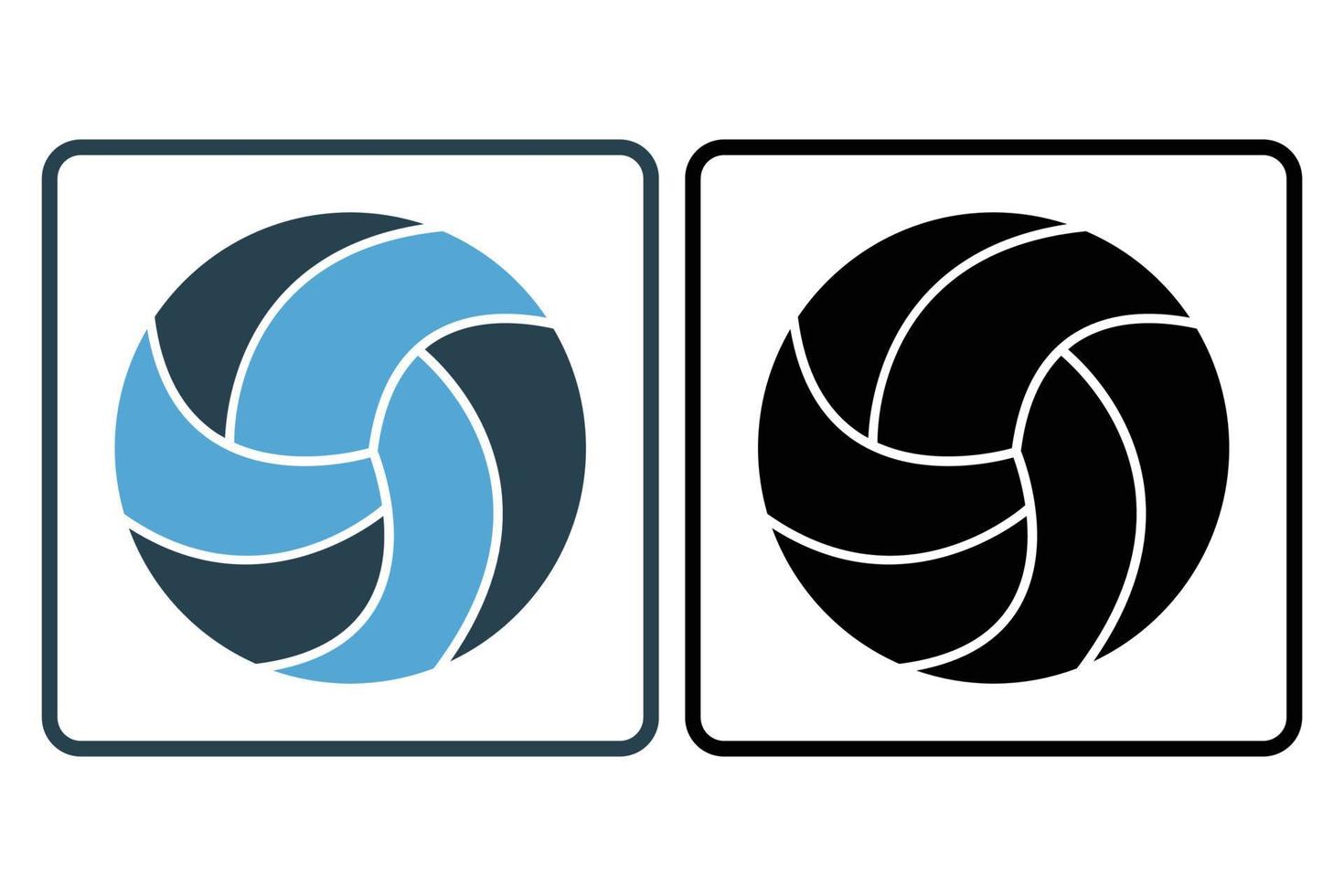 Volleyball Symbol Illustration. Symbol verbunden zu Sport. solide Symbol Stil. einfach Vektor Design editierbar