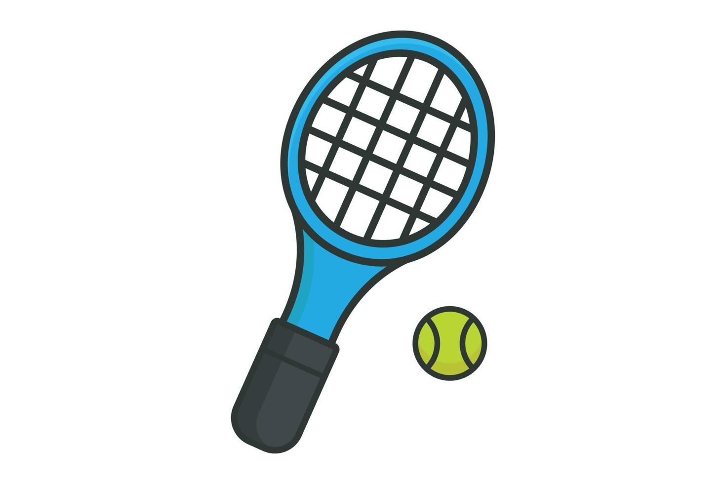 tennis ikon illustration. ikon relaterad till sport. platt linje ikon stil, linjär Färg. enkel vektor design redigerbar