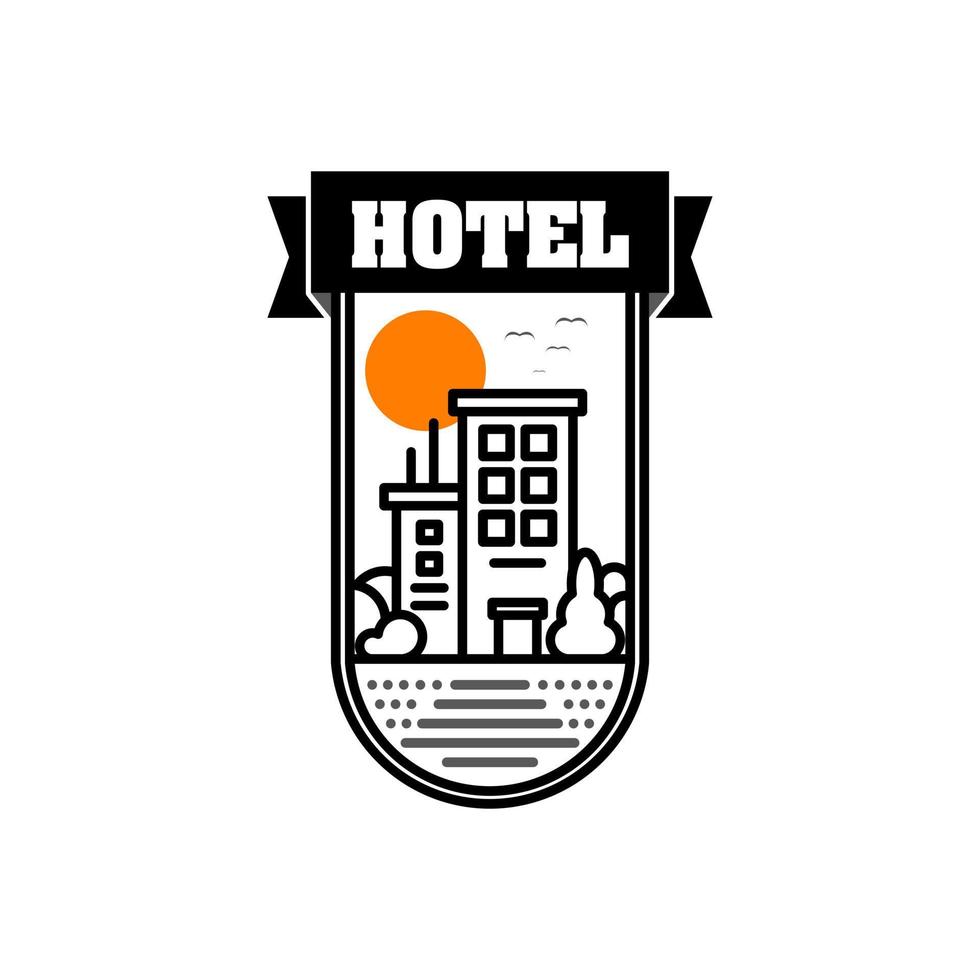 retro hotell logotyp vektor