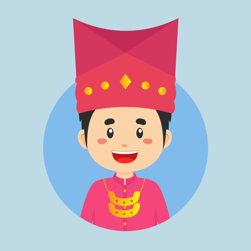 avatar av en jambi indonesiska karaktär vektor