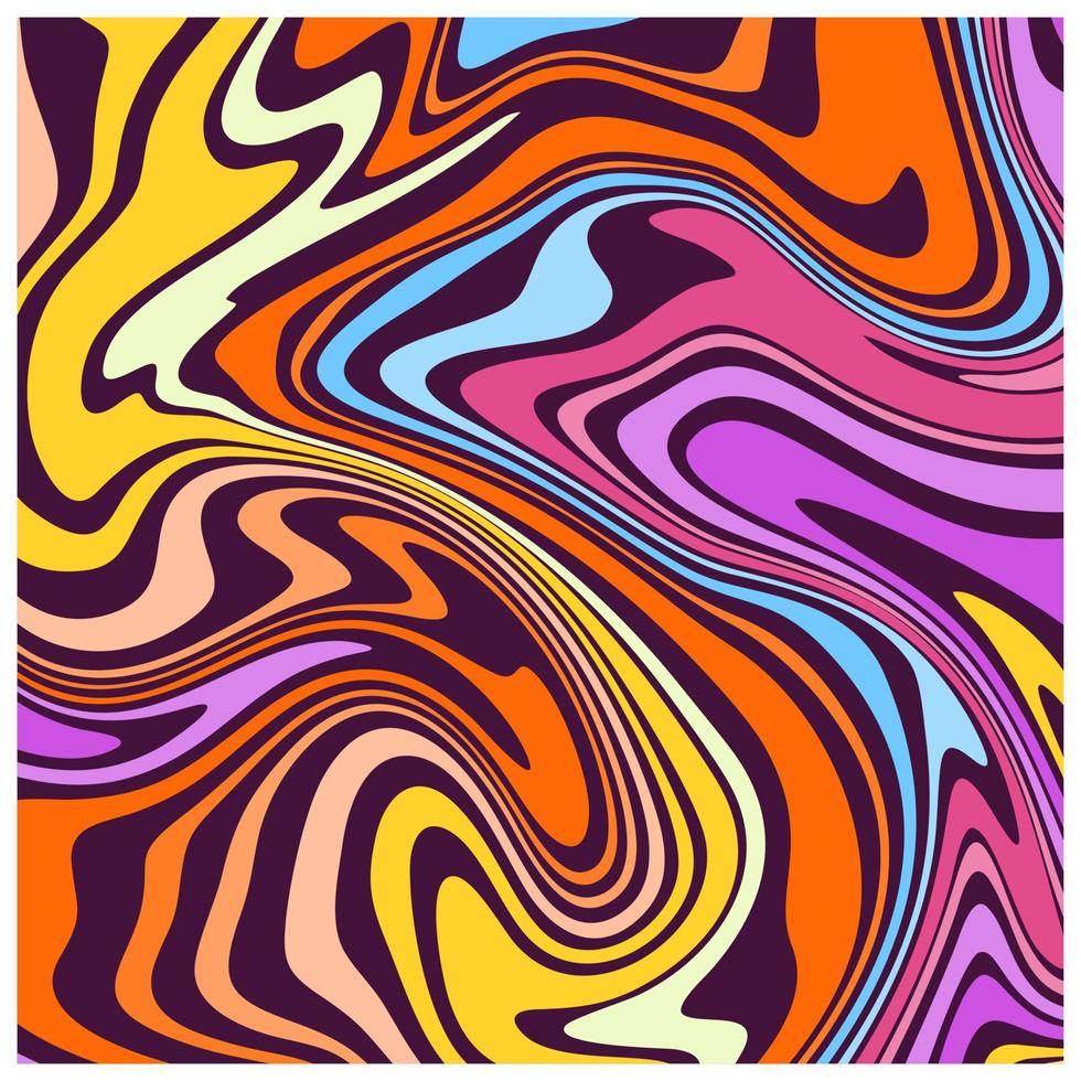 abstrakt psychedelisch Flüssigkeit Hintergrund im lebendig Farben. Flüssigkeit Farbe Marmorierung Wirkung, psychedelisch Farbe Linien und Wellen vektor