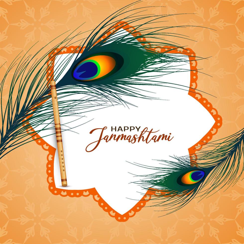 glad krishna janmashtami festival firande bakgrundsdesign vektor