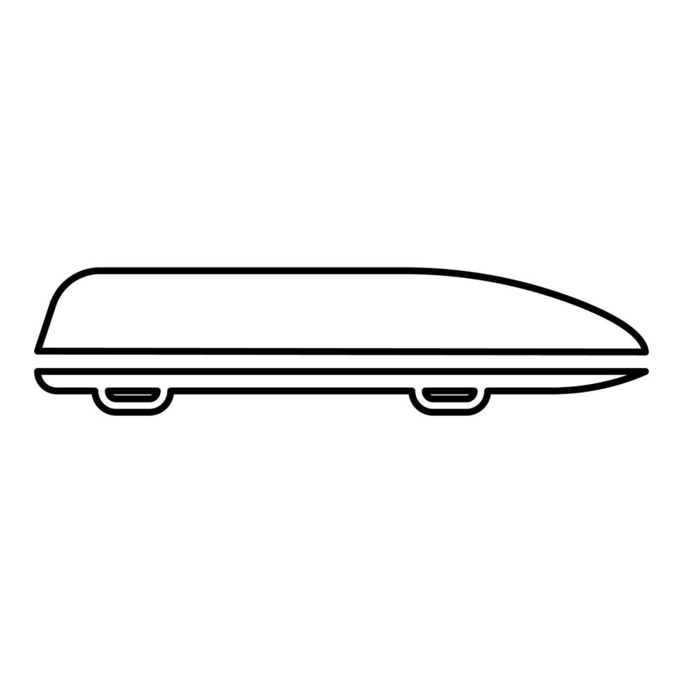 bil låda bil tak bärare ladda trunk frakt takbox kontur översikt linje ikon svart Färg vektor illustration bild tunn platt stil