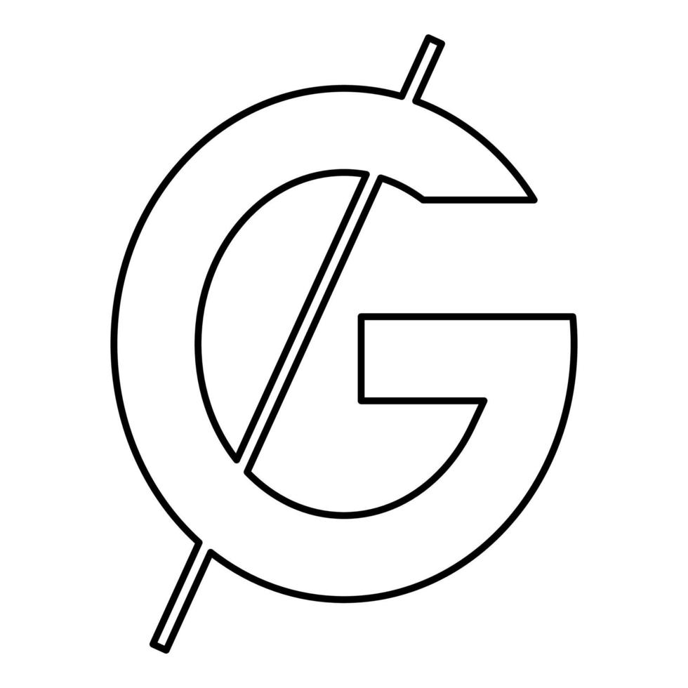 guarani pyg Zeichen Paraguay Währung Symbol paraguayisch Kontur Gliederung Linie Symbol schwarz Farbe Vektor Illustration Bild dünn eben Stil
