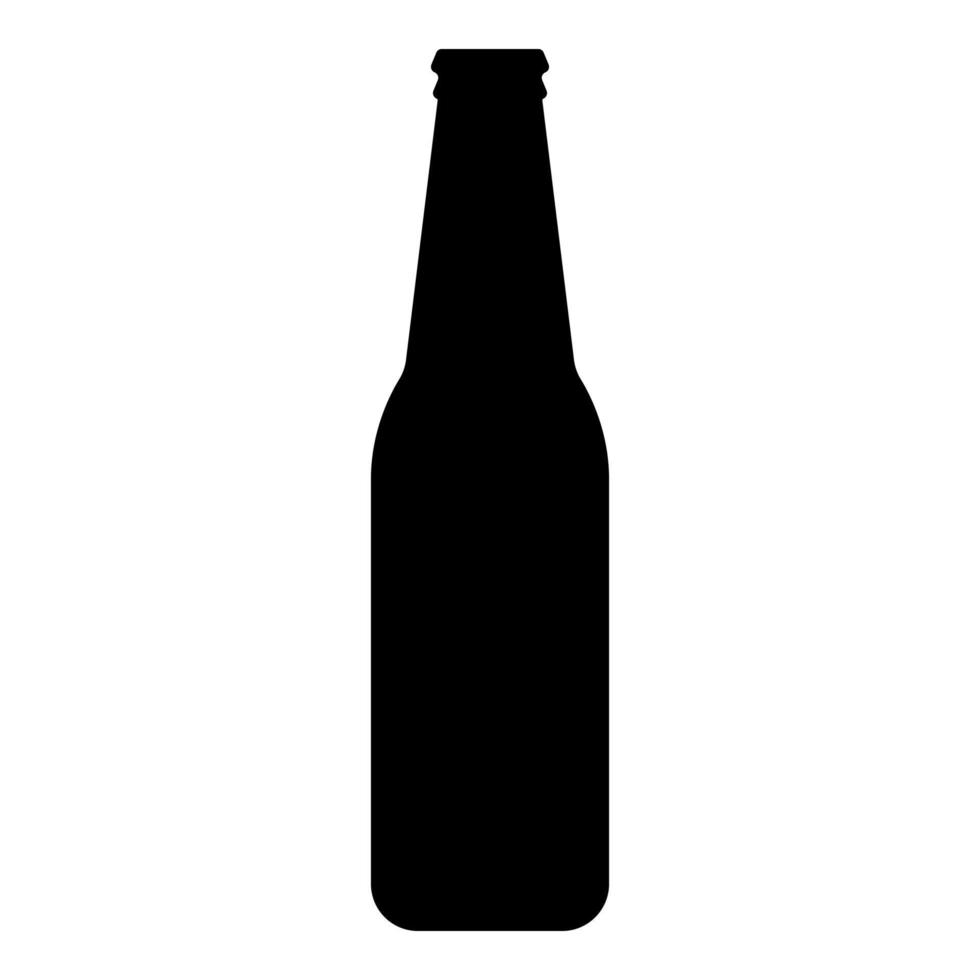 Flasche Bier mit Glas Symbol schwarz Farbe Vektor Illustration Bild eben Stil