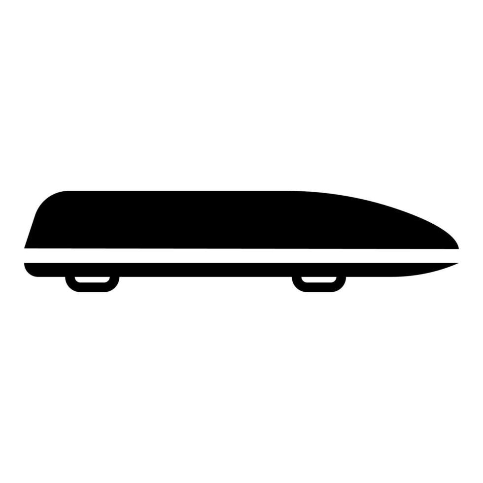 Auto Box Auto Dach Träger Belastung Kofferraum Ladung Dachbox Symbol schwarz Farbe Vektor Illustration Bild eben Stil