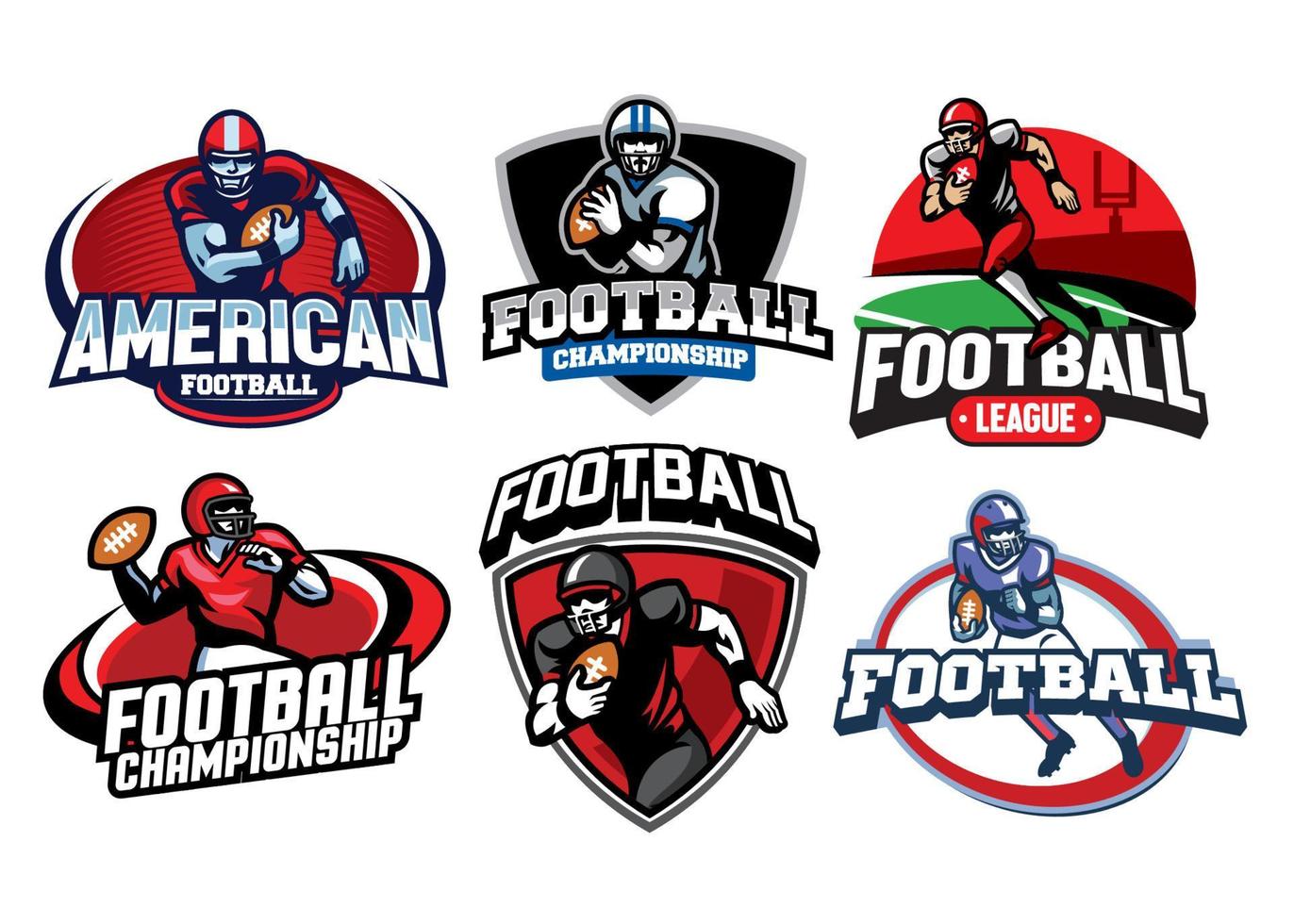amerikanisch Fußball Abzeichen Design einstellen vektor