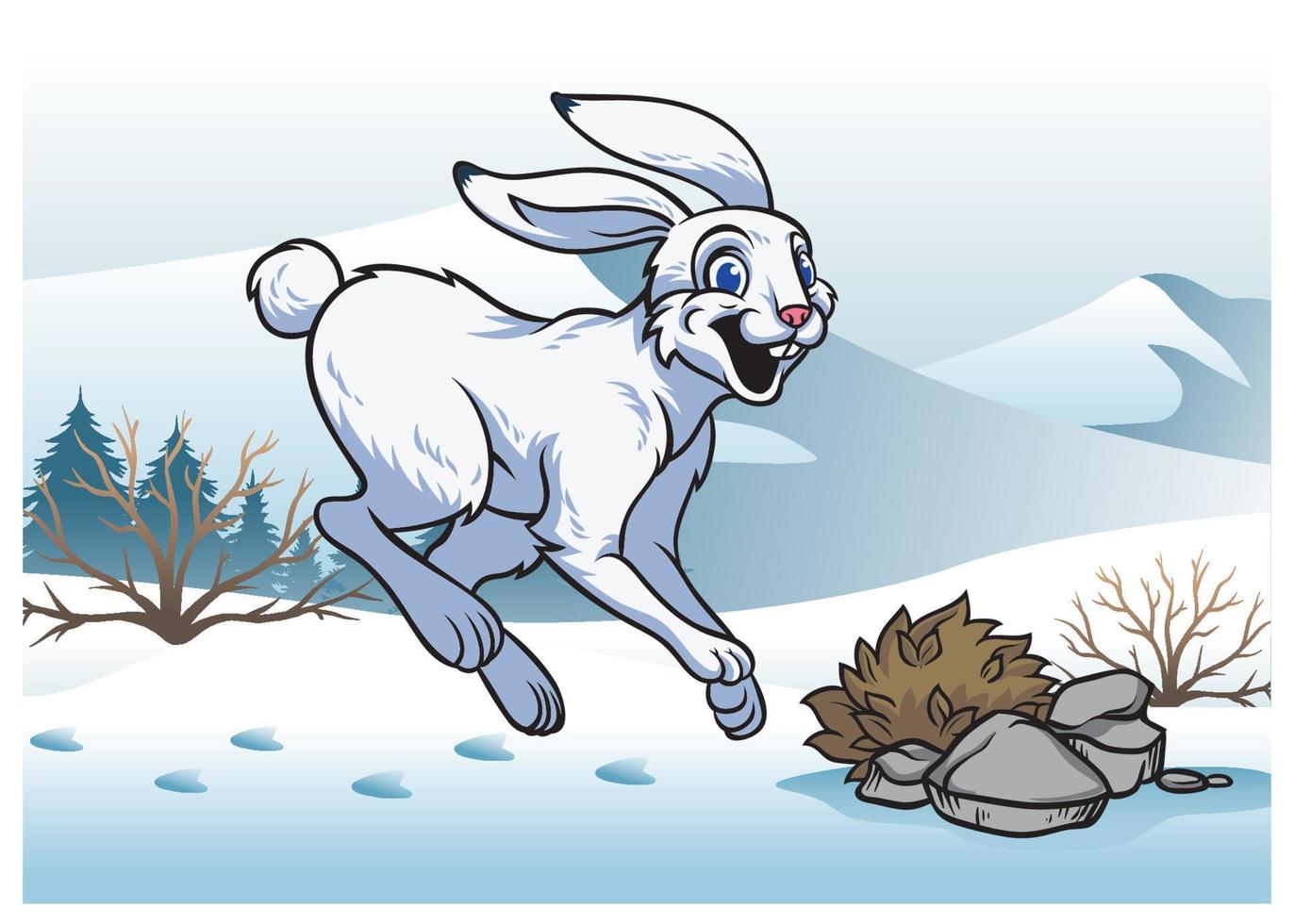 Arktis Hase im Winter vektor