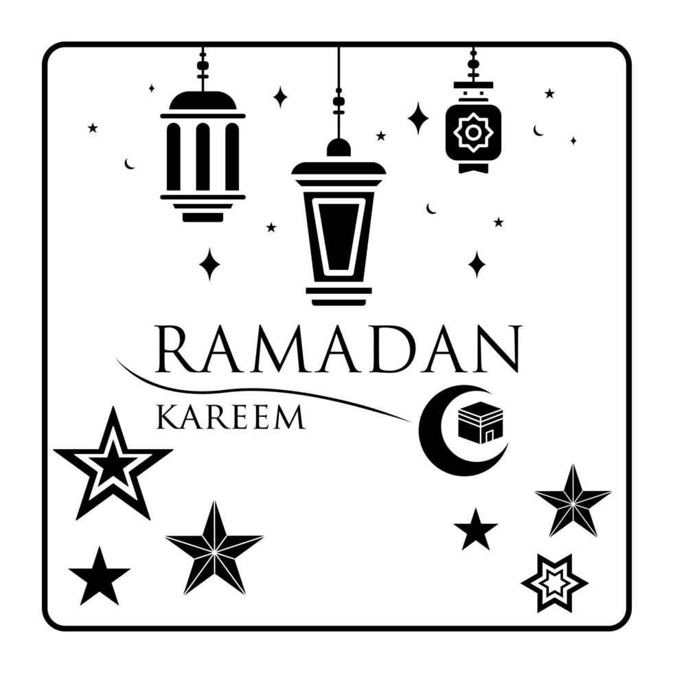 Vektor Ramadan kareem Element Hintergrund dekorativ Design schwarz und Weiß Stil