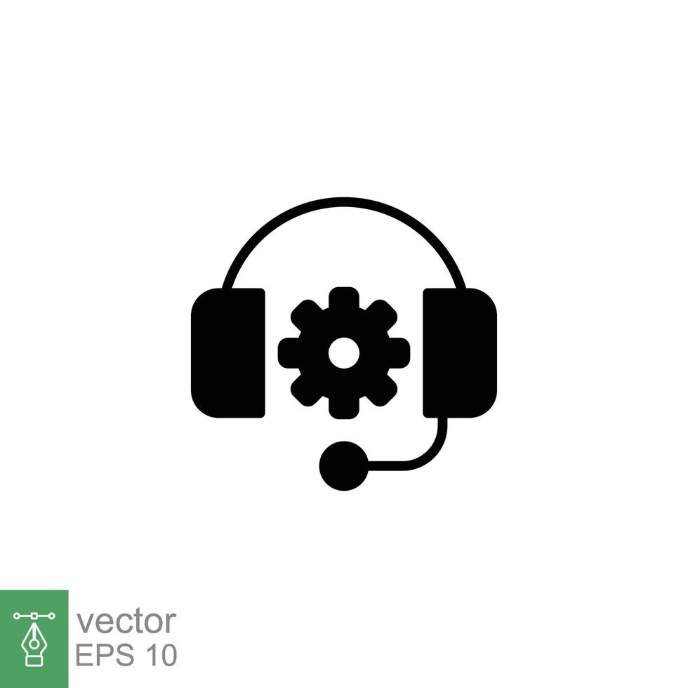 crm Symbol. einfach solide Stil. Headset mit Blase Rede. Referenzen und Kunde Beziehung Verwaltung Konzept. schwarz Silhouette Symbol. Vektor Illustration isoliert auf Weiß Hintergrund. eps 10.