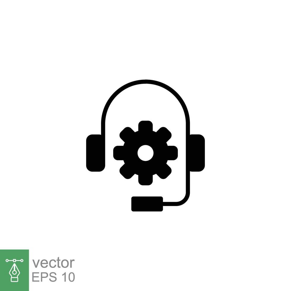 crm Symbol. einfach solide Stil. Headset mit Blase Rede. Referenzen und Kunde Beziehung Verwaltung Konzept. schwarz Silhouette Symbol. Vektor Illustration isoliert auf Weiß Hintergrund. eps 10.