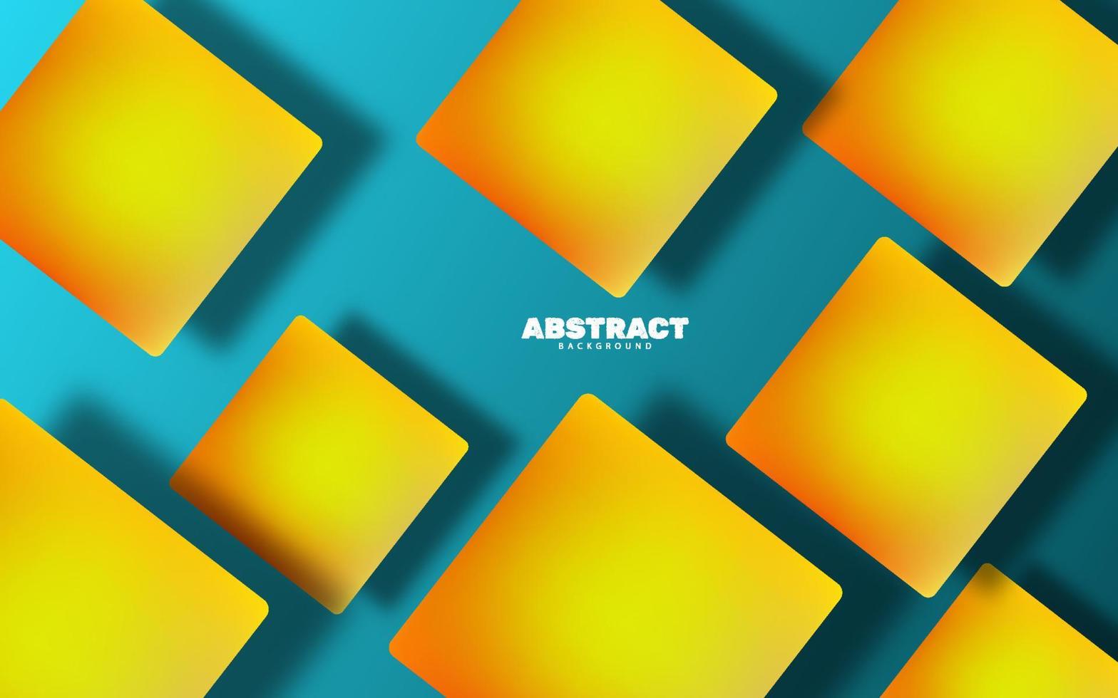 abstrakt fyrkant med skugga blå och gul Färg bakgrund vektor