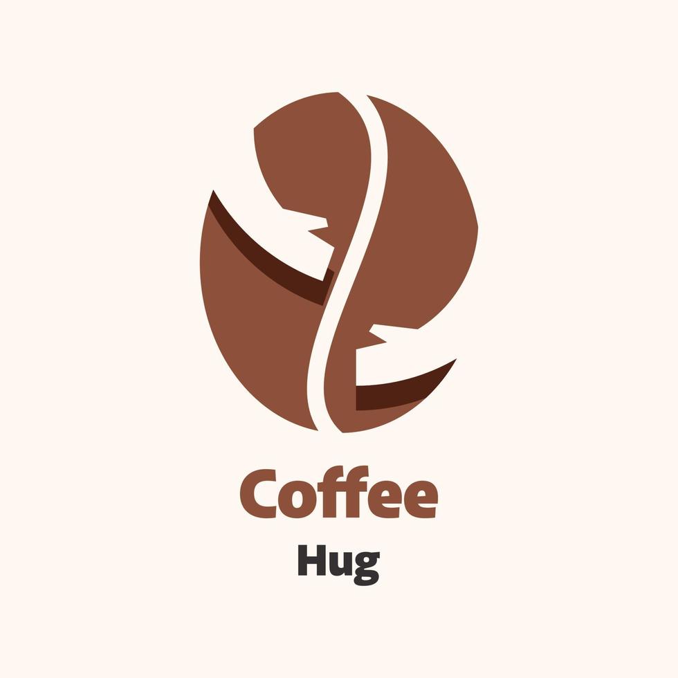 kaffe böna hand logotyp vektor