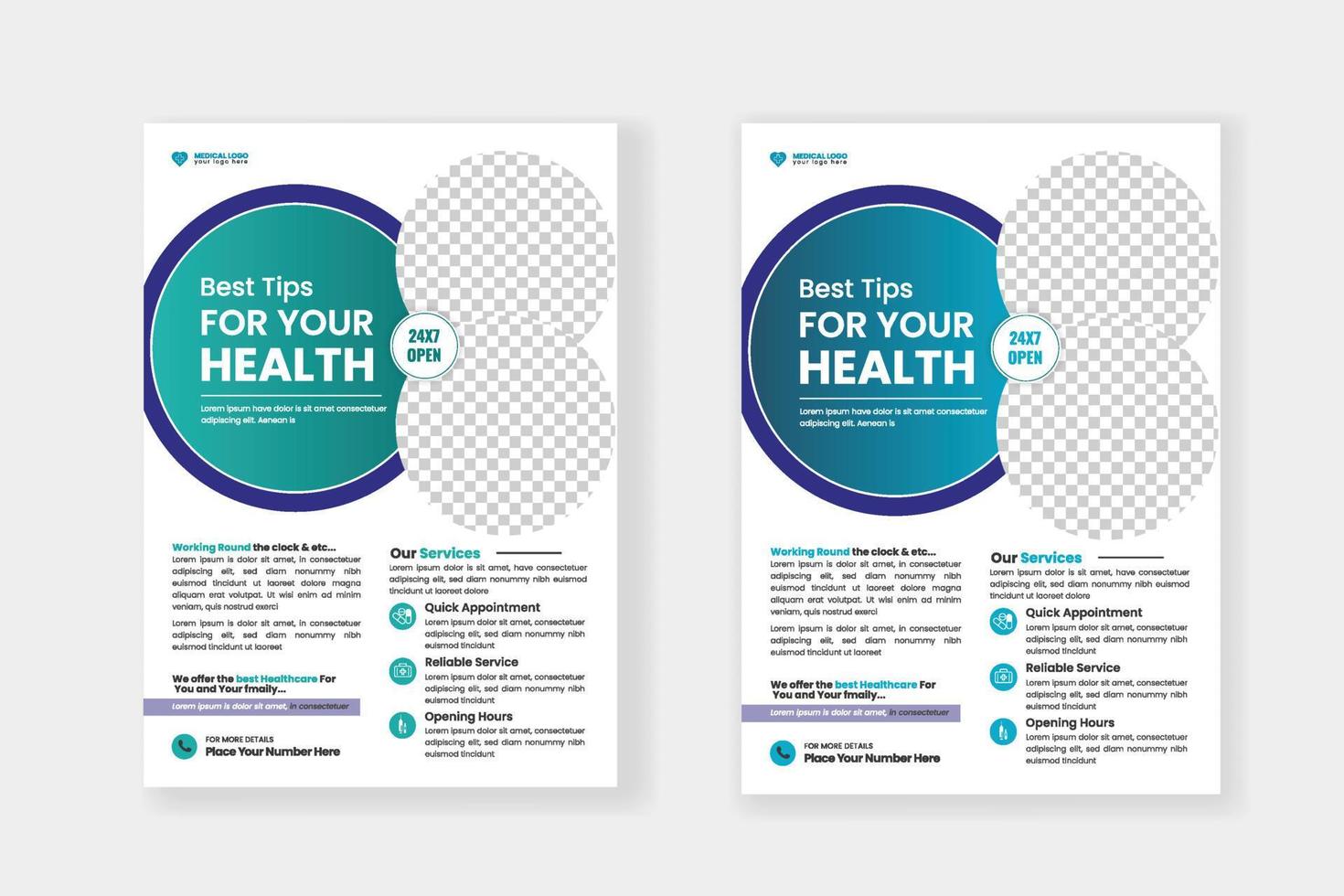 Gesundheitswesen Flyer Layout , medizinisch Flyer oder Poster Design Layout vektor