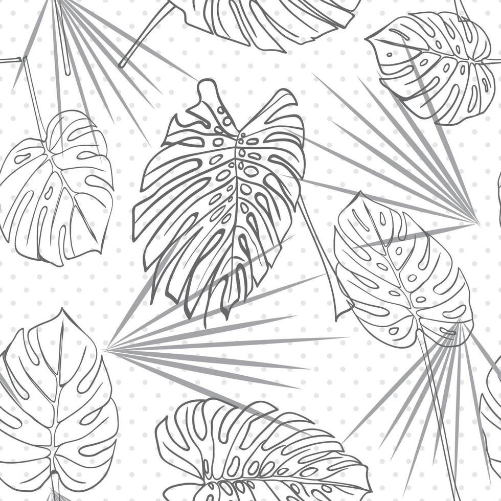 nahtlos Hand gezeichnet tropisch Muster mit Palme Blätter, Urwald exotisch Blatt auf Weiß Hintergrund vektor