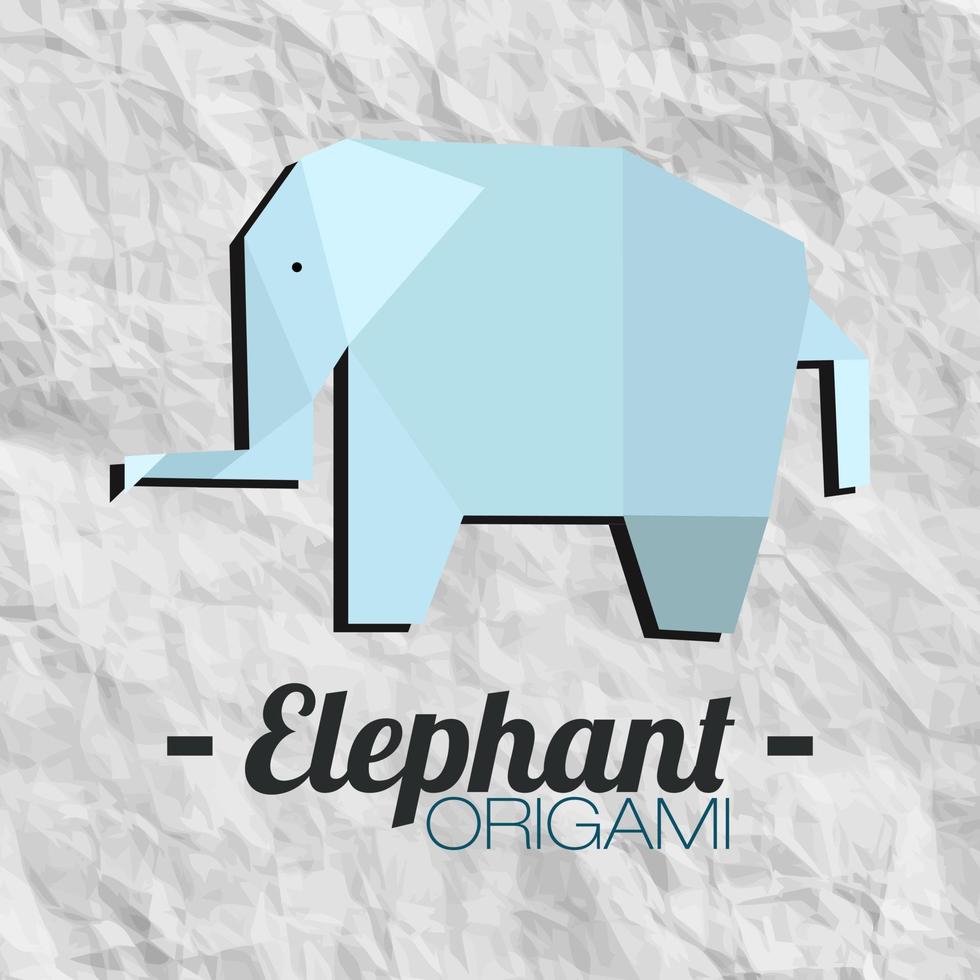 elefant djur- papper origami vektor design