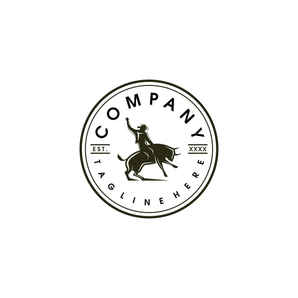 cowboy logotyp design. grymt bra en cowboy logotyp. en rodeo cowboy logotyp. vektor