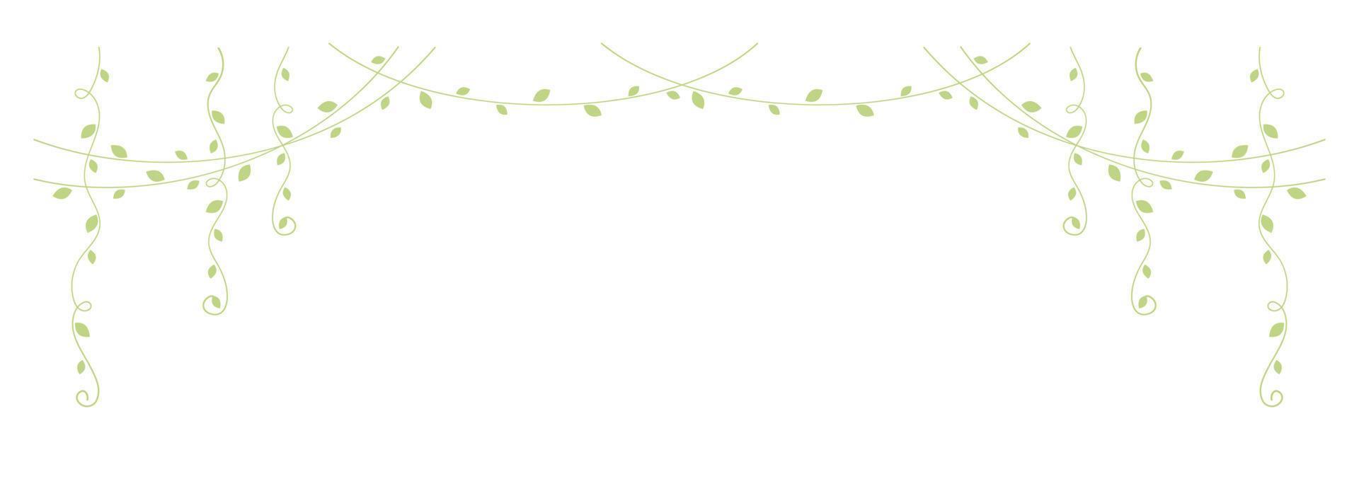 Grün hängend Reben Vektor Illustration. einfach minimal Blumen- botanisch Ranke Vorhang Design Elemente zum Frühling.