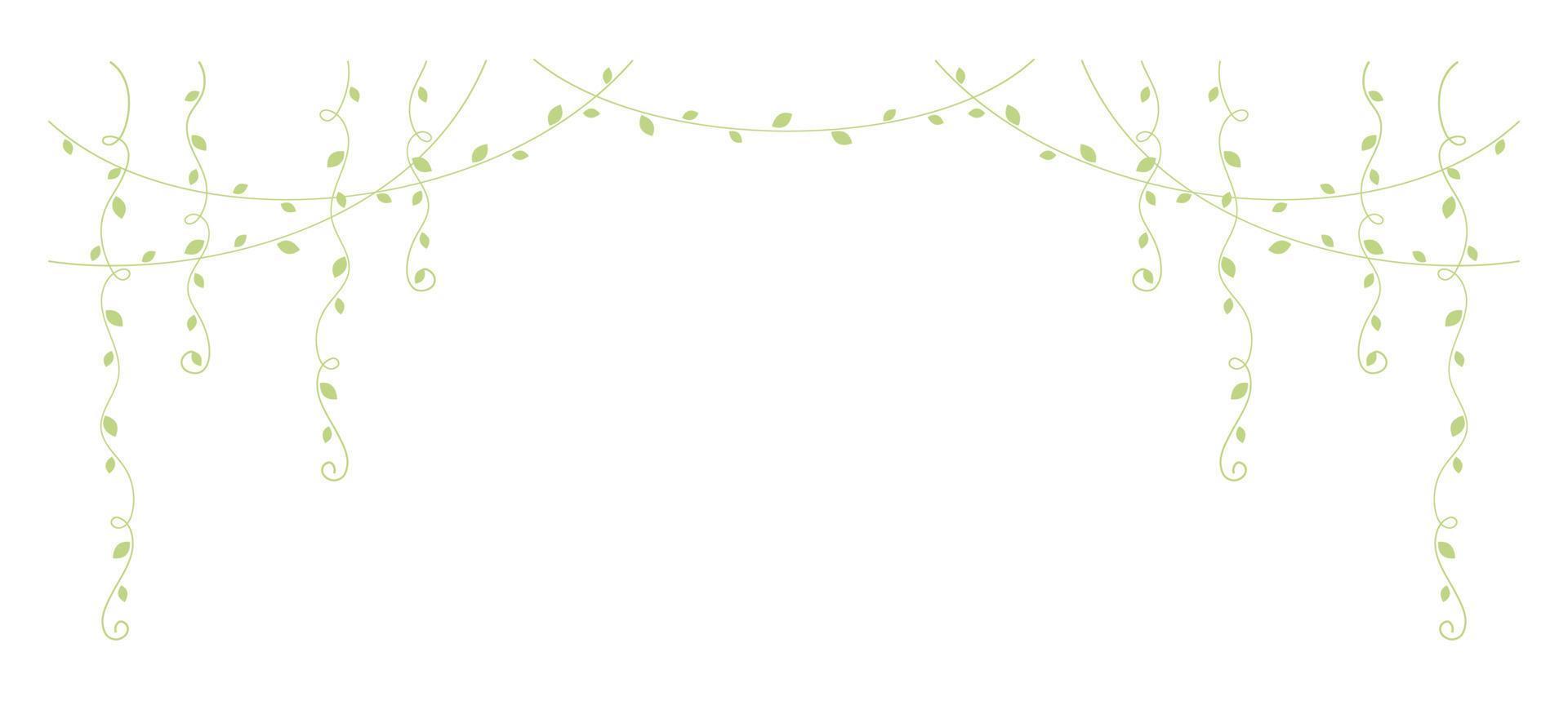 Grün hängend Reben Vektor Illustration. einfach minimal Blumen- botanisch Ranke Vorhang Design Elemente zum Frühling.