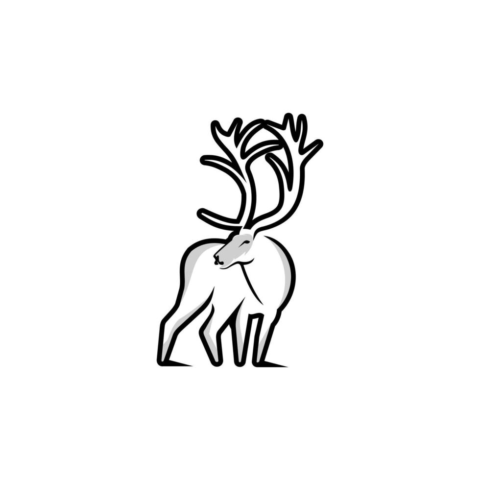 caribou logotyp design ikon. caribou logotyp design inspiration. artic djur- logotyp design mall. vektor