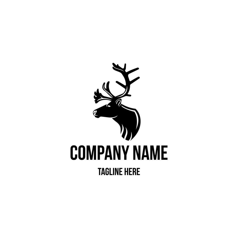 caribou logotyp design ikon. caribou logotyp design inspiration. artic djur- logotyp design mall. vektor