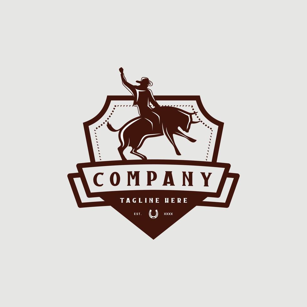 cowboy logotyp design. grymt bra en cowboy logotyp. en rodeo cowboy logotyp. vektor