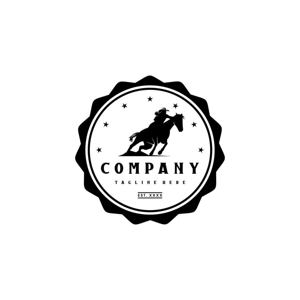 cowgirl logotyp design. grymt bra en cowgirl logotyp. en cowgirl logotyp. vektor