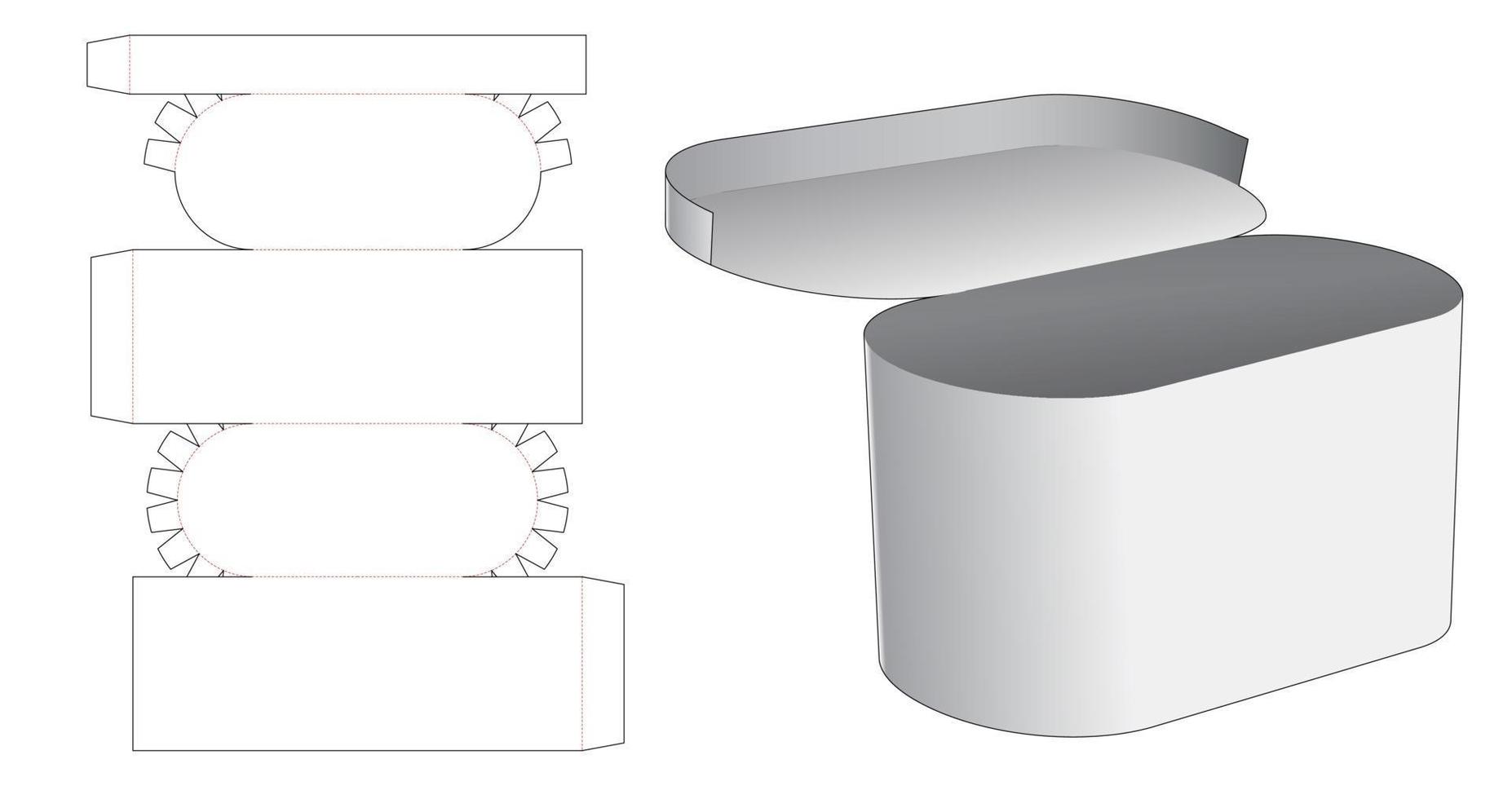Top Flip Round Box Stanzschablone vektor