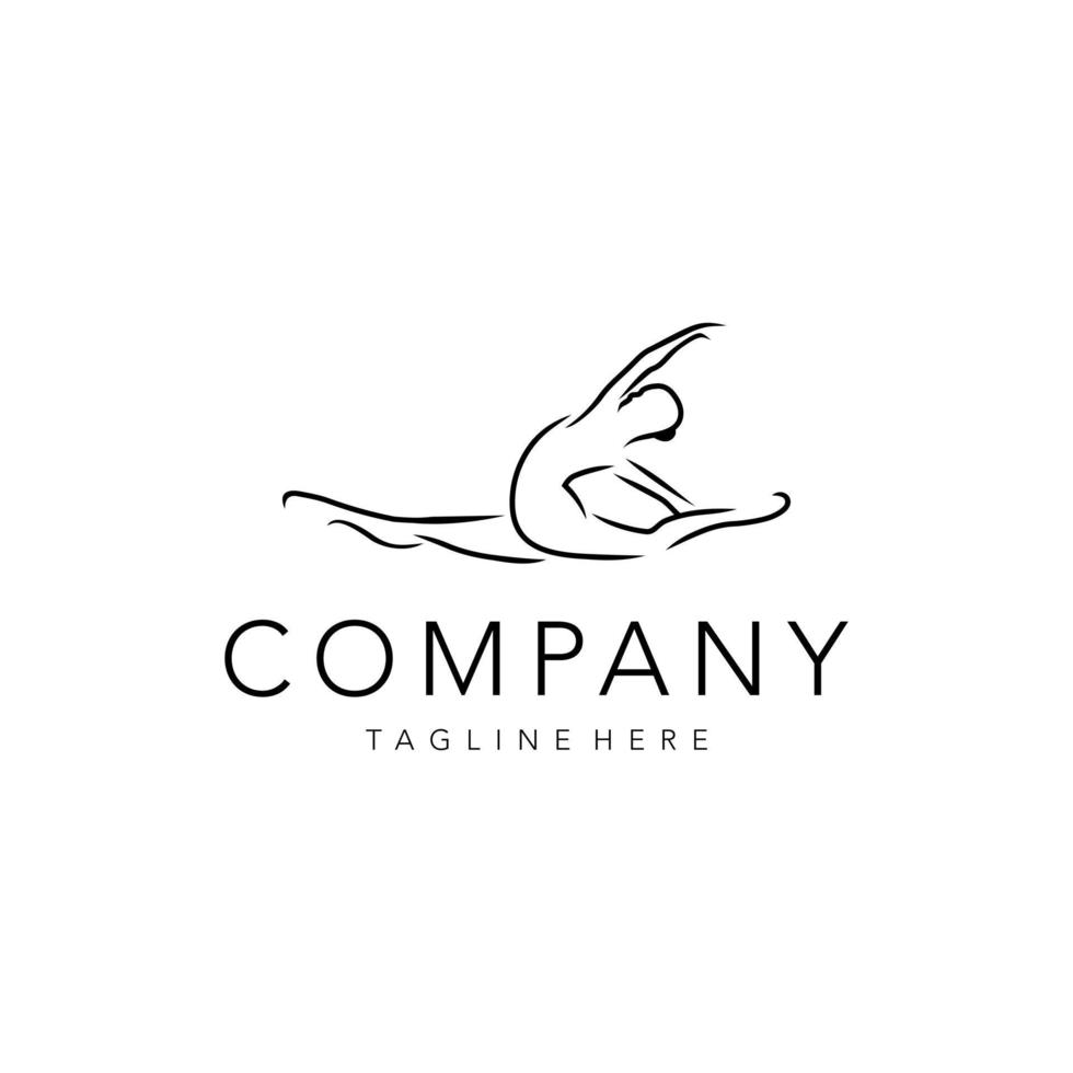 pilates logotyp design. grymt bra en pilates studio logotyp. en pilates studio och yoga logotyp. vektor