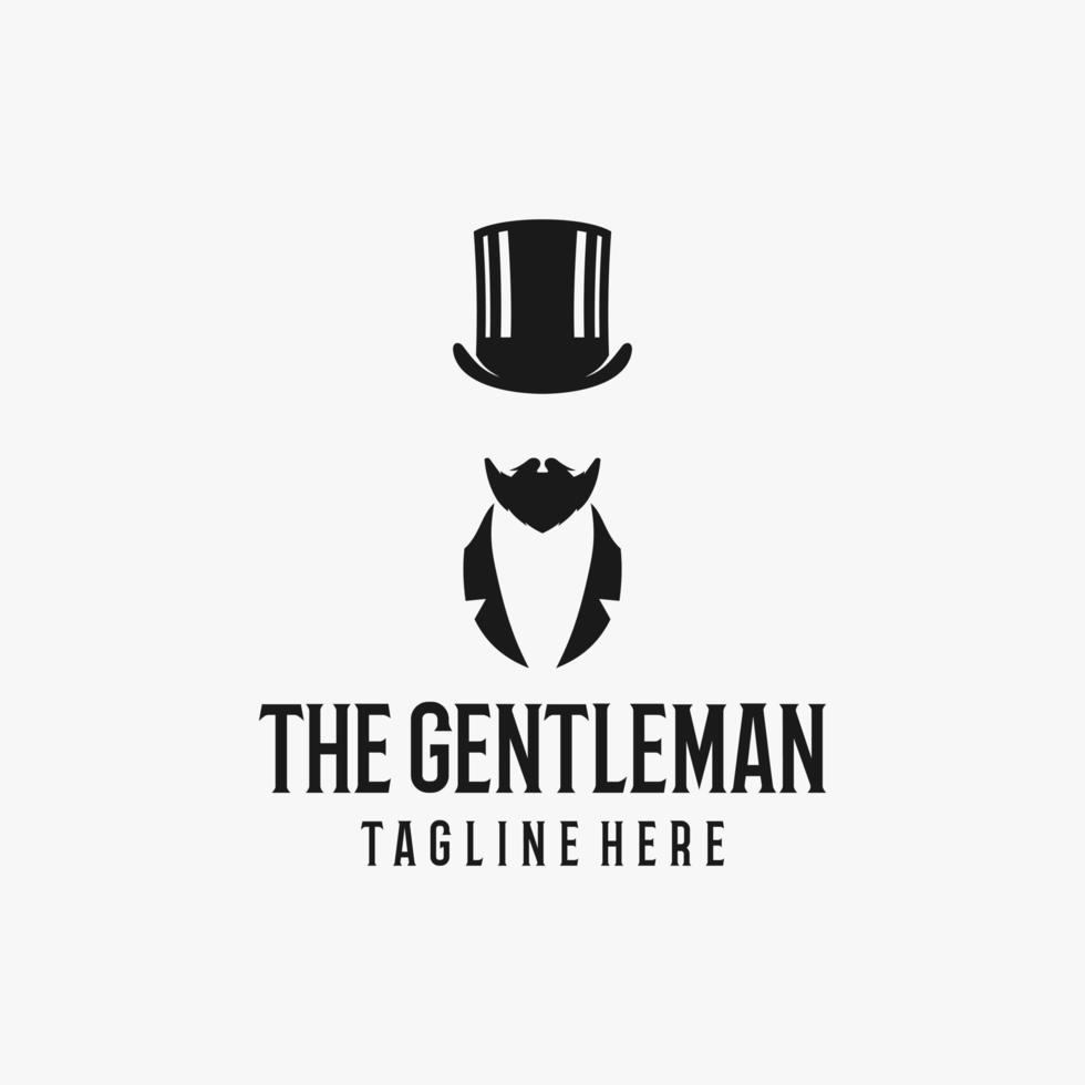 Mann mit oben Hut Silhouette zum Gentleman Mode vektor