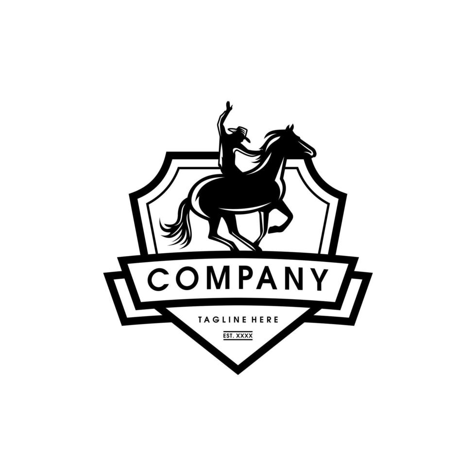 Cowboy Logo Design. genial ein Cowboy Logo. ein Rodeo Cowboy Logotyp. vektor