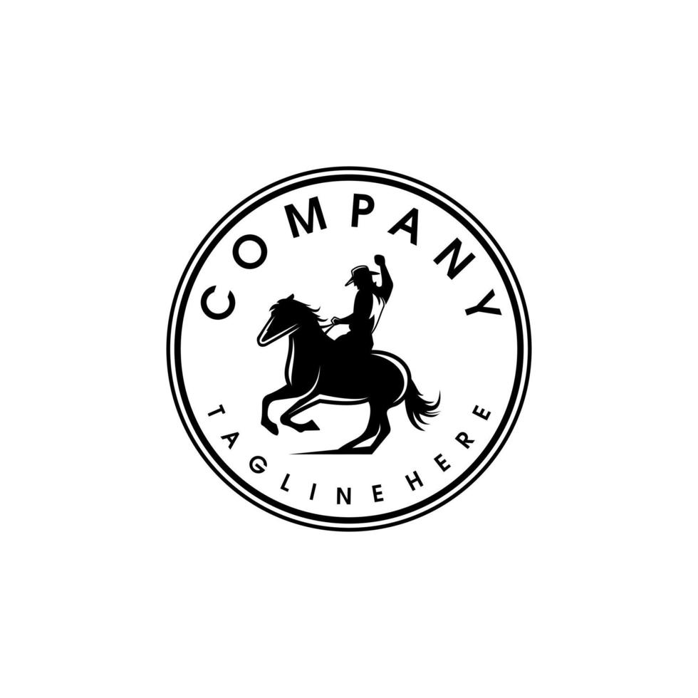 Cowboy Logo Design. genial ein Cowboy Logo. ein Rodeo Cowboy Logotyp. vektor