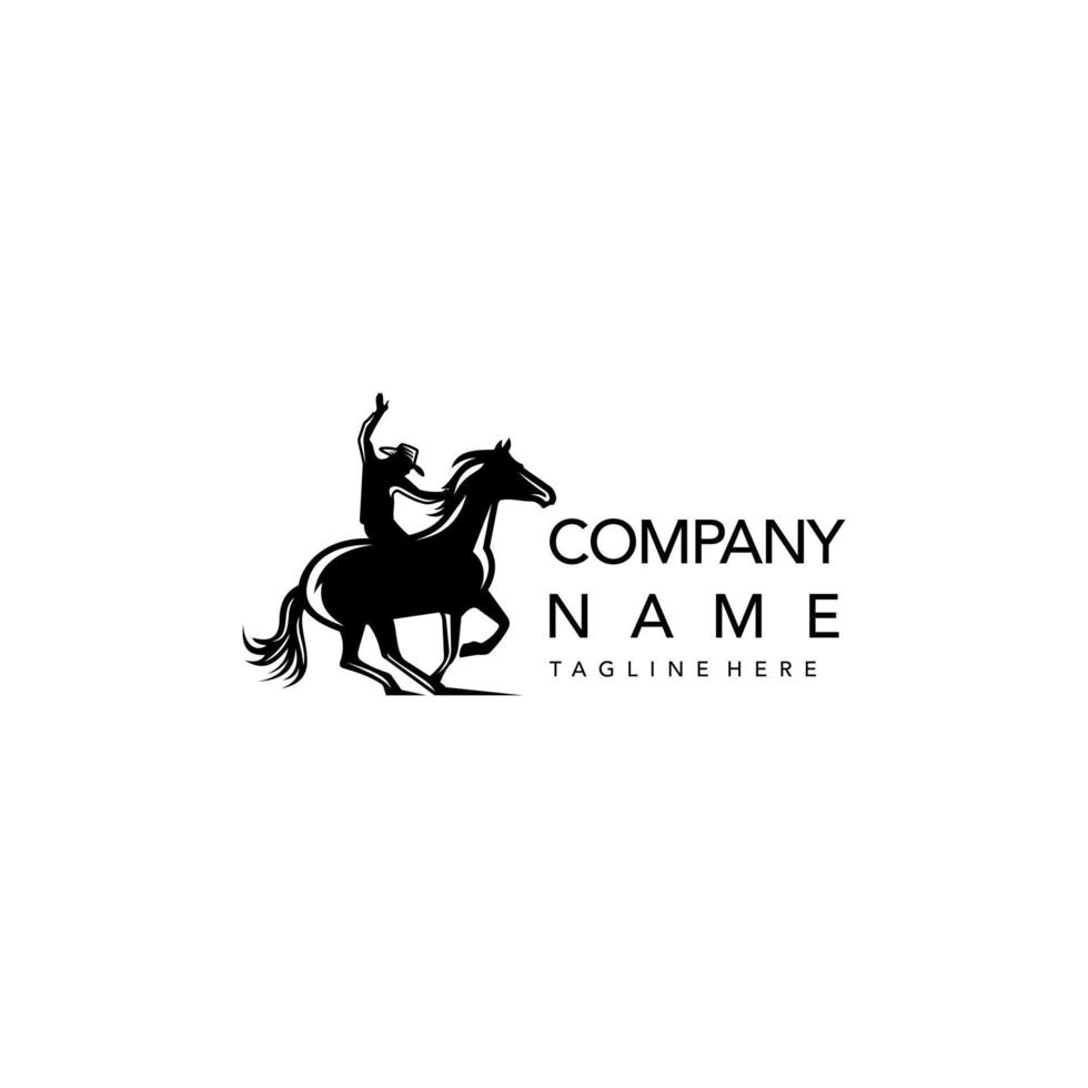 cowboy logotyp design. grymt bra en cowboy logotyp. en rodeo cowboy logotyp. vektor