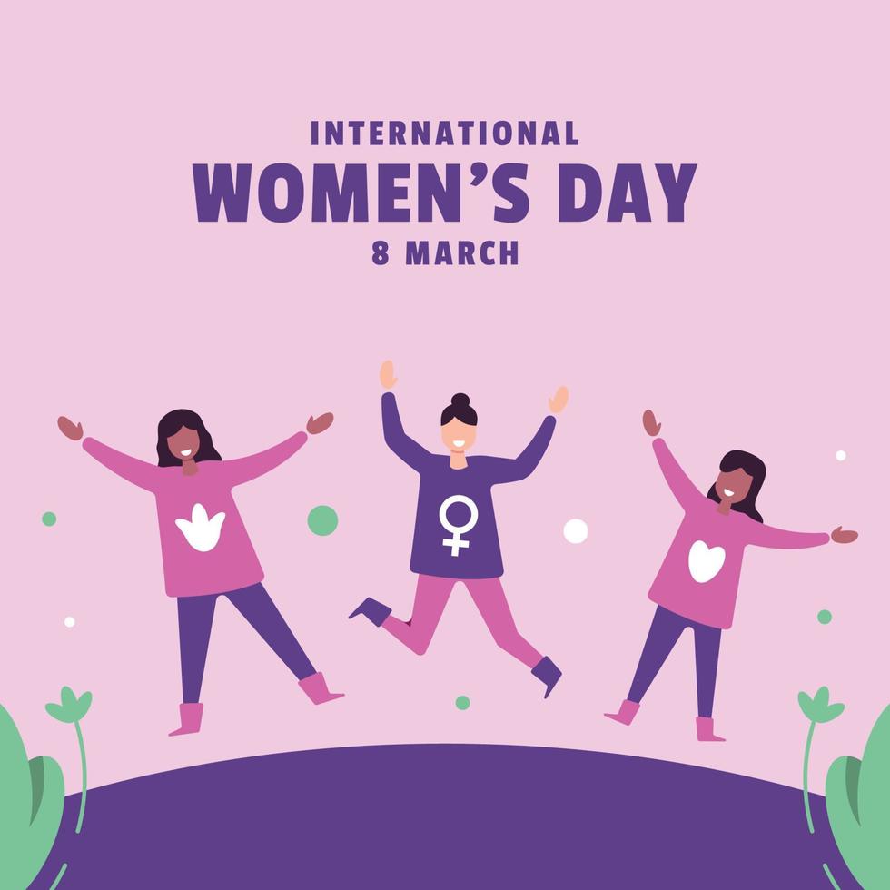 internationell kvinnors dag design för internationell ögonblick vektor