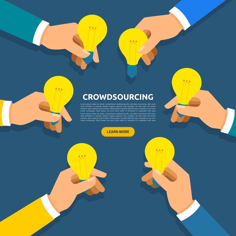 platt designkoncept crowdsourcing vektor
