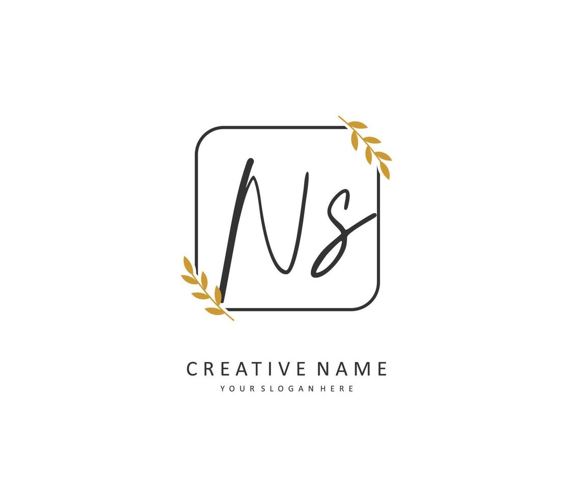 n s ns Initiale Brief Handschrift und Unterschrift Logo. ein Konzept Handschrift Initiale Logo mit Vorlage Element. vektor