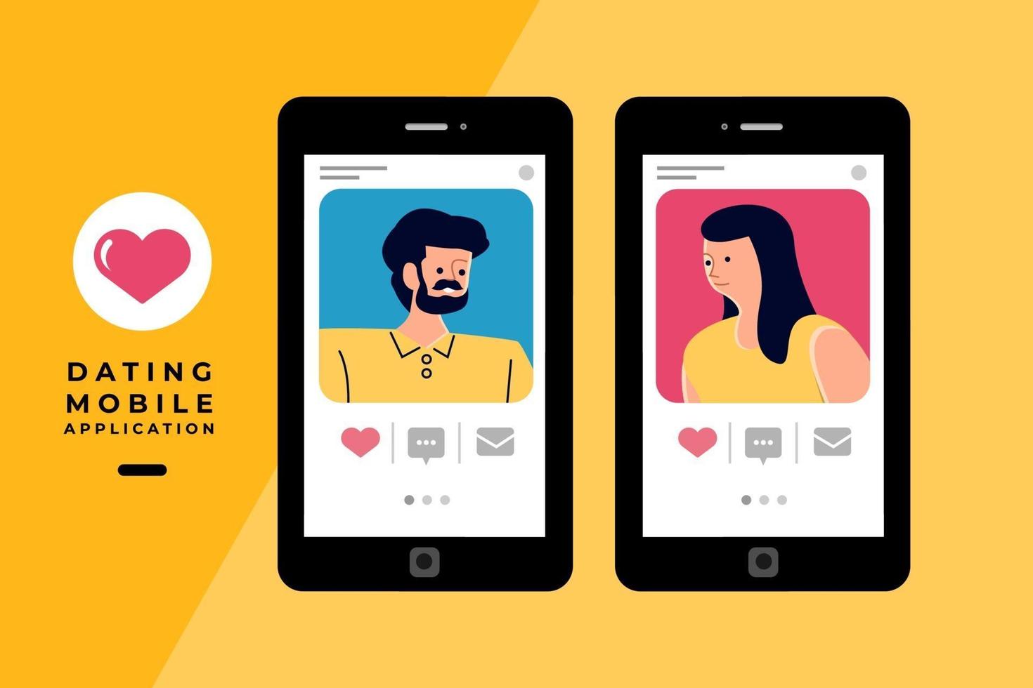 Online-Dating-App auf dem Handy vektor