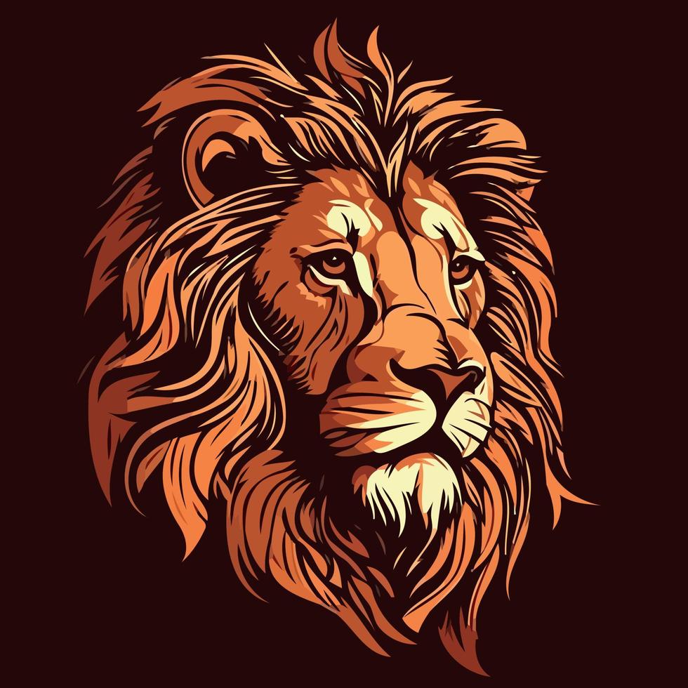 afrikansk lejon däggdjur rovdjur djur- ansikte vektor