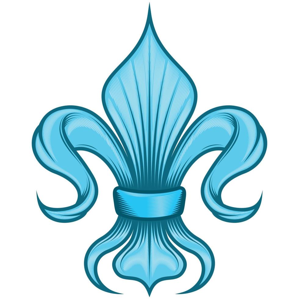 liz blomma vektordesign, symbol som används i medeltida heraldik. vektor