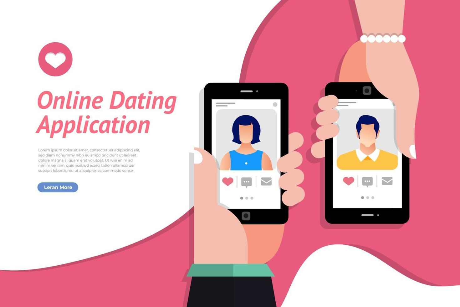 Online-Dating-App auf dem Handy vektor