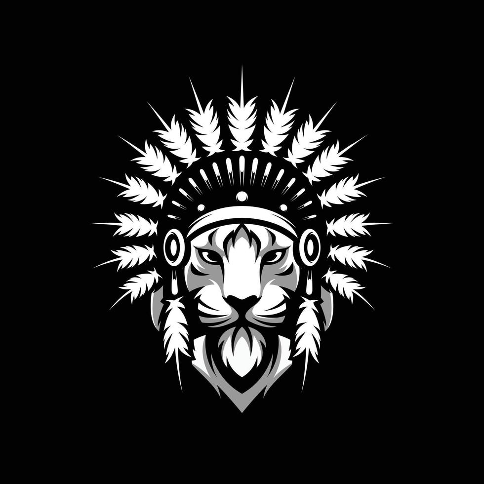tiger apache maskot logotyp design vektor