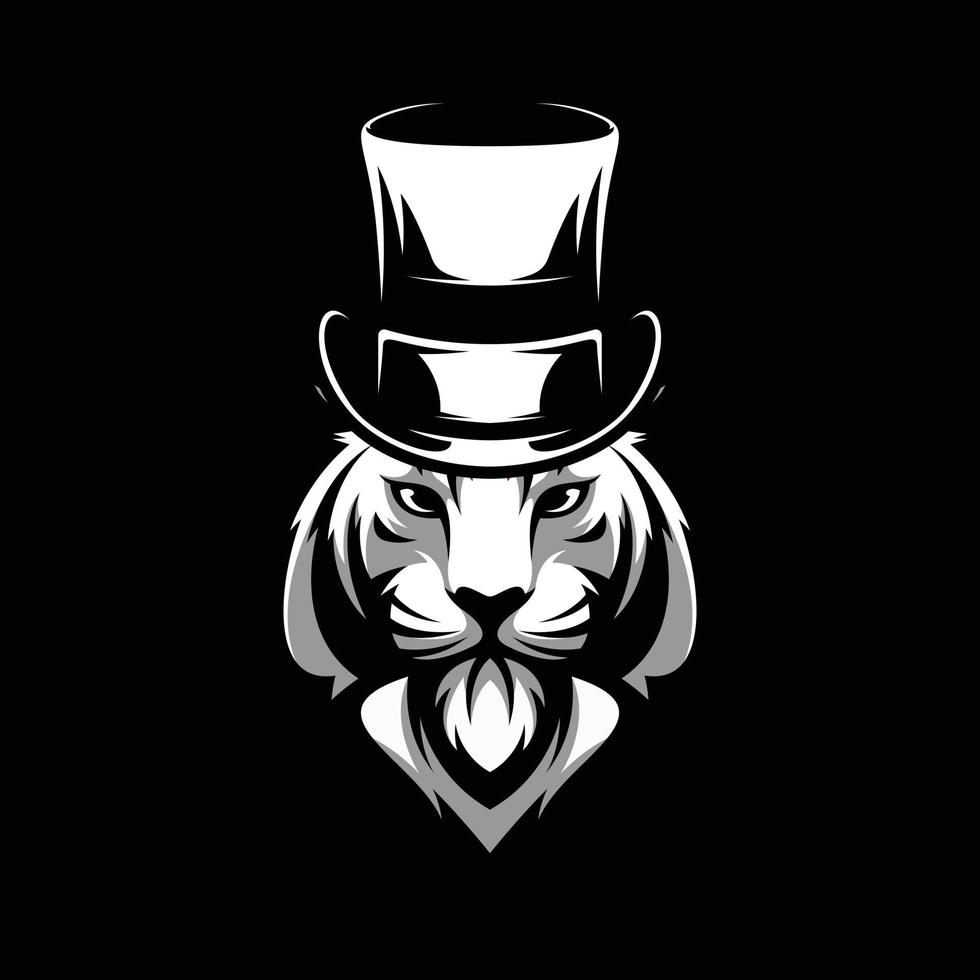tiger tophat maskot logotyp design vektor
