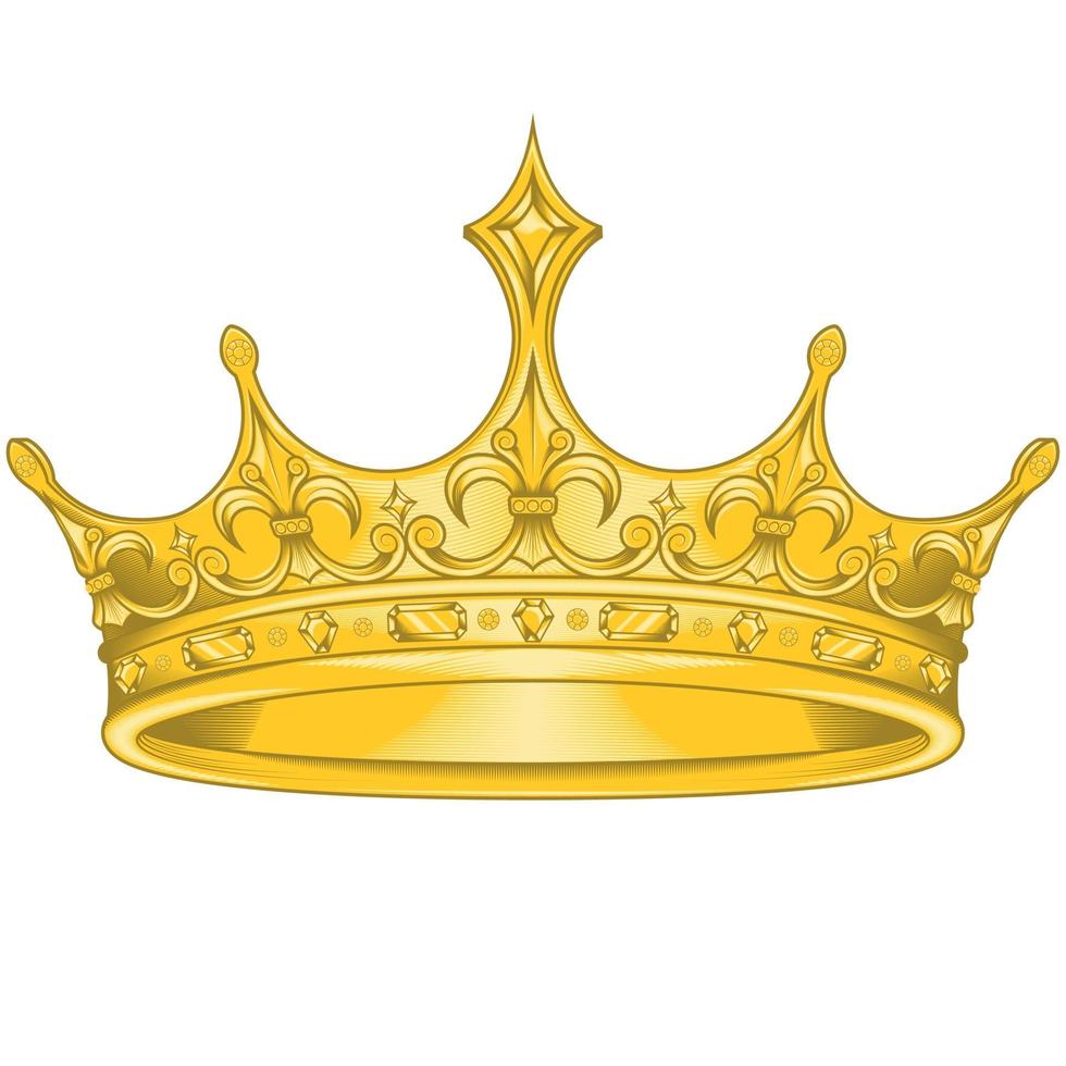 gyllene krona vektor design, med royal liz blomma