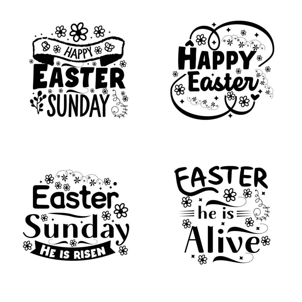 glücklich Ostern Beschriftung Typografie Design. vektor