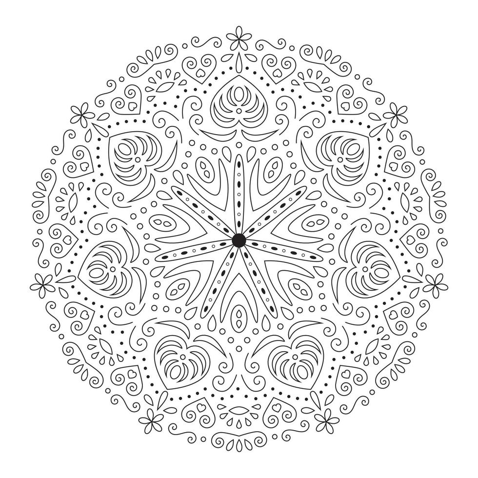 Mandala Kunst mit schwarz Streifen runden gestalten Muster. Vektor Illustration.