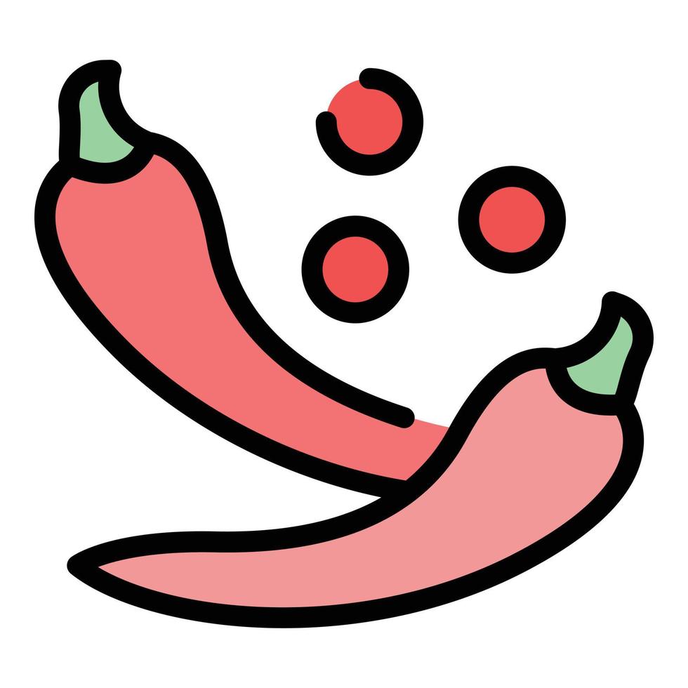 Chili Paprica Symbol Vektor eben